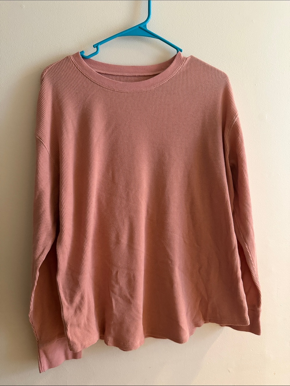 Women's Relaxed Waffle Long-Sleeve Tee — Dusty Rose